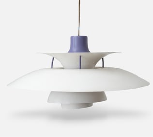 Vintage Poul Henningsen for Louis Poulson Hanging MCM Pendant Ceiling Lamp