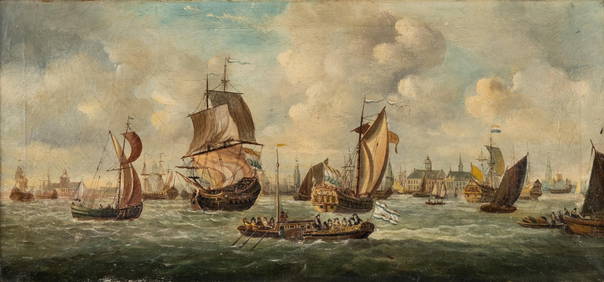 Old Master Dutch School Maritime Oil Painting, 18th Century (1 of 12)