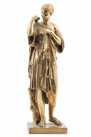 French Gilt Bronze “Diana of Gabii,19th C. attrib. Achille Collas (cofounder of F. Barbedienne)