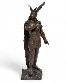 Large 31" Auguste de Wever Signed “Sigurd" Bronze Proof Sculpture, 19th Century