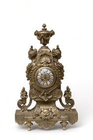 Tall French Louis XV Bronze Baroque Clock, 19th Century w pendulum
