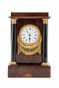 French Empire 19th Century Portico Clock