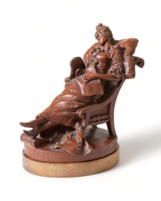 Luigi Preatoni, Signed "L'Estate" Roma Bronze Sculpture, 1880