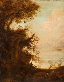 Asher B Durand Signed Hudson River School Oil on Panel Painting