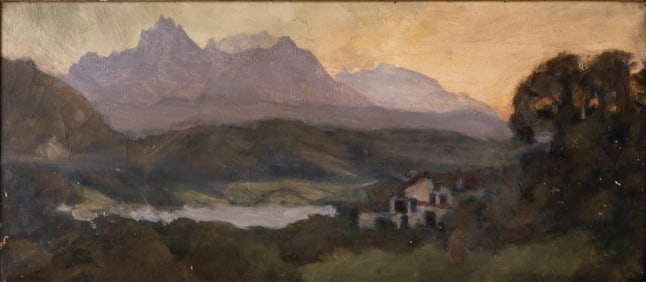 Mystery Artist, Oil on Canvas Landscape Painting, 20th Century