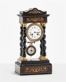 French Inlaid Mantle Clock Restoration Period, Early 19th Century