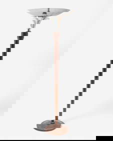 Art Deco Tall Chrome and Opalescent Glass Floor Lamp, Circa 1930 (1 of 10)
