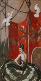 Jean-Gabriel Domergue Important, Signed Mixed Media Painting w. Prov.