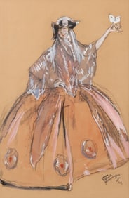 Jean Gabriel Domergue signed Painting on Paper