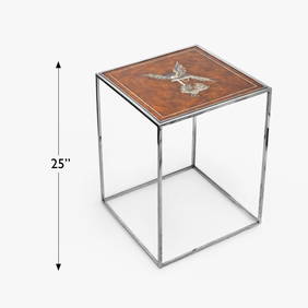 French Abalone Inlaid Art Deco Side Table with Burl Topped (1 of 6)