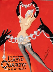 Erte Original Signed Gouache Painting for Latin Quarter Poster Project Art, Early 20th Century