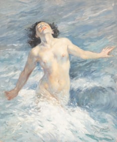 Yves Diey Signed Oil Painting on Panel circa 1930