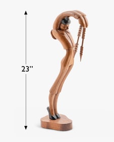 Jose Pinal signed Wood Carved Sculpture, circa 1940