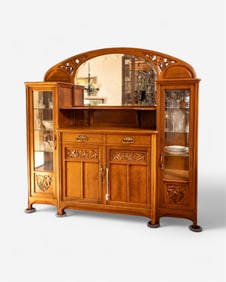 Gauthier-Poinsignon Art Nouveau School of Nancy, Vine Carved Server Buffet, circa 1900