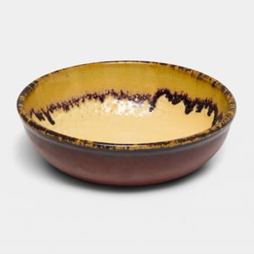 Pierre-Adrien Dalpayrat Art Nouveau Glazed Stoneware Bowl, Signed, Early 20th Century