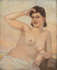 Ivan Thiele, Signed Oil on Canvas Painting, Circa 1920