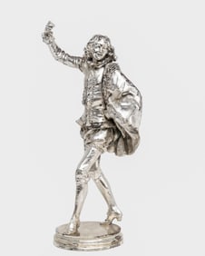 Adrien etienne Gaudez Silvered 20" Bronze Art Nouveau Dancer Sculpture, Circa 1900