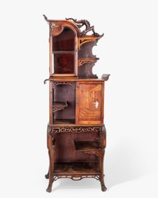 Gabriel Viardot Bronze mounted, Inlaid Japonistic Etagere Display Cabinet Orientalism Inlays C. 1900
