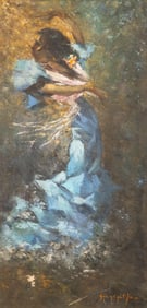 Garcia Castillo, Signed Oil on Canvas Painting "Flamenco Dancer", 1963