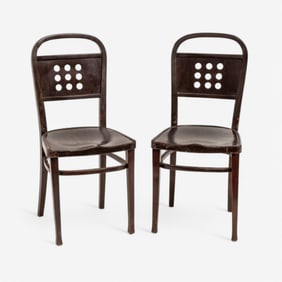 Pair of Otto Wagner for Jacob & Josef Kohn Signed Vienna Secession Side Chairs, Model No. 721, Circa