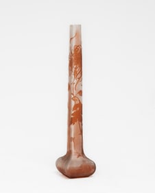 Tall Galle Signed Art Glass Cameo Vase, C.1900