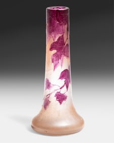 Legras Signed french Art Glass Vase, Early 20th Century