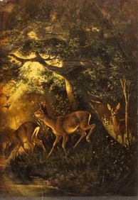 Otto Grashey (1833-1912) Stained Glass Window, signed