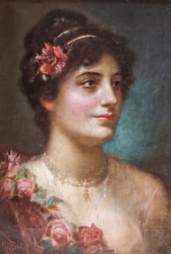 Jean Leon Gerome Ferris signed Signed Oil On Canvas Painting, 19th Century