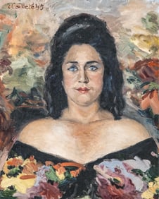 Roger Caillete Signed Oil on Canvas Painting, 1945