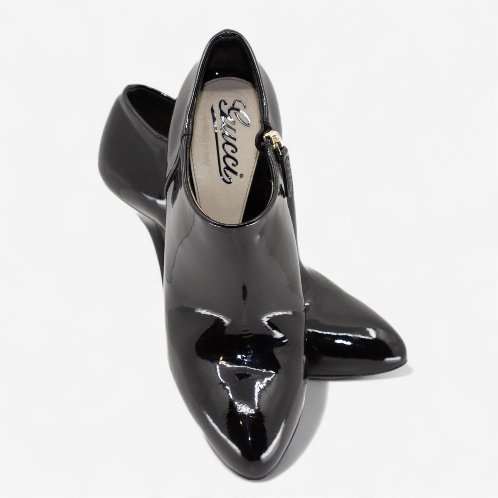 Gucci Black Patent Leather Pointed-Toe Bootie (1 of 6)