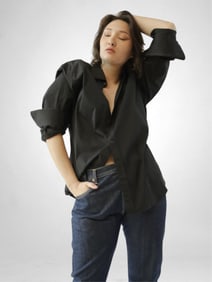 Gucci Structured Black Cotton Button-Up Shirt