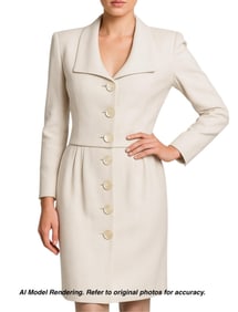 Guy Laroche Off-White Skirt Suit Ensemble