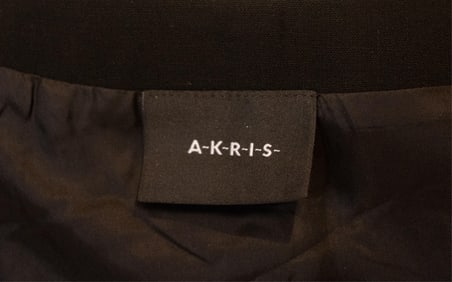 Akris Italian Wool Black Pencil Skirt with Pleated Hem