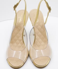 CHANEL Clear Sling-Back Heels