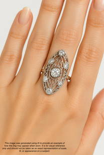 Platinum Art Deco Diamond Ring, Circa 1930 approx 2 carats: Keywords: Art Deco, Edwardian Era, Belle Epoque, Roaring Twenties, Geometric Revival, Cartier style, Van Cleef & Arpels style, Boucheron style, Platinum, Diamond, 20th Century, Handcrafted Vintage Rin