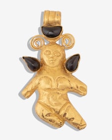 Ancient Sarmatian or Scythian Gold Cherub Pendant, likely 1st to 3rd century AD