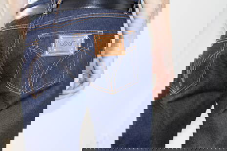 Dolce & Gabbana “Slimmy" Men’s Jeans: DOLCE & GABBANA Slimmy Straight Leg, Low Rise Blue Jean, Keywords: Dolce and Gabbana. Designer Couture, One-of-a-Kind, Rare Vintage, Vintage clothes shops near me, Unique vintage clothing, Vintage clo