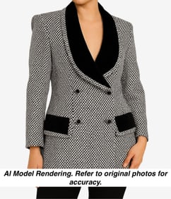 FENDI Wool and Silk Checkered Blazer