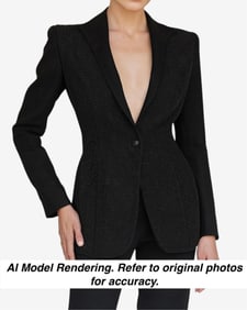 Jean Paul Gaultier Beaded One-Button Blazer with Smoking Collar