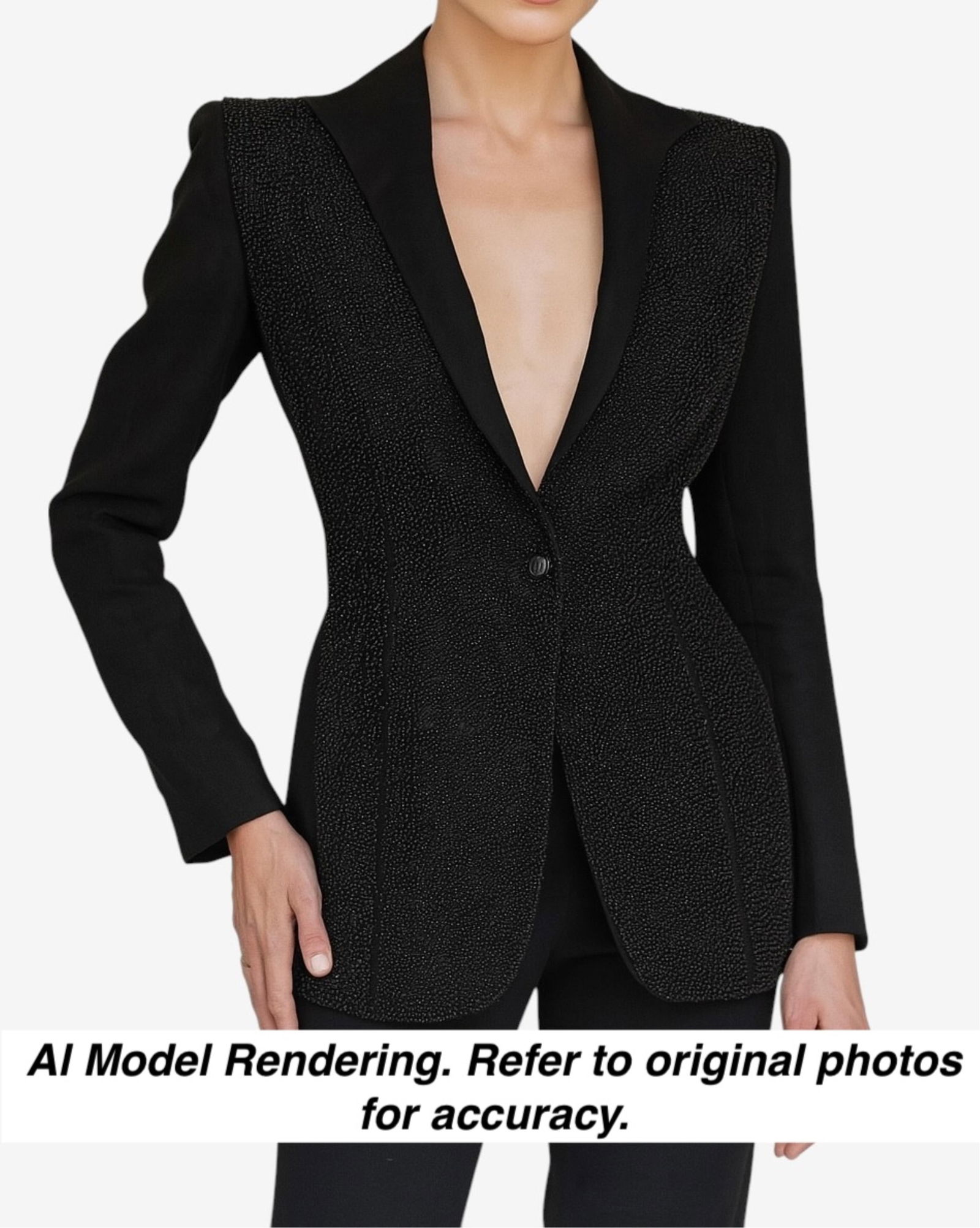 Jean Paul Gaultier Beaded One-Button Blazer with Smoking Collar (1 of 12)