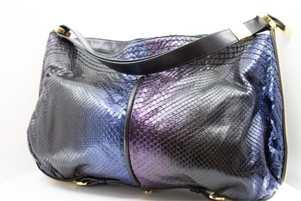 Jimmy Choo Iridescent Python Tote Bag with Gold Hardware