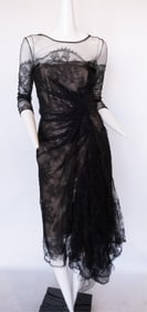 Joaquin J. Perez Black Lace Evening Dress
