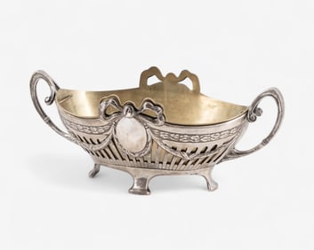 German 800 Silver Openwork Centerpiece with Ribbon Motif, 596g