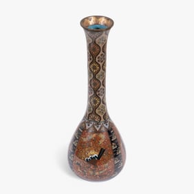 Meiji Japanese Cloisonne Enamel 12" Vase, late 19 or early 20th century