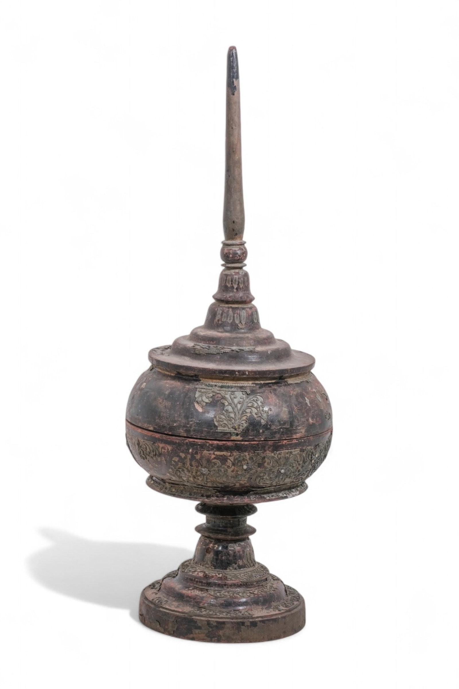 Burmese Lacquered Wood Stupa or Offering Vessel, Pre-18th Century (1 of 9)