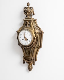 Wall Clock French Bronze Louis XVI Style, 20 inch, 19th century