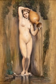 signed Oil on Canvas Painting, 19th century