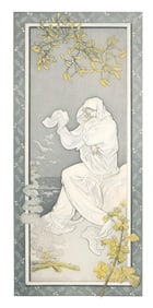 Art Nouveau Color Engraving, "Winter" After Alphonse Mucha, Circa 1900