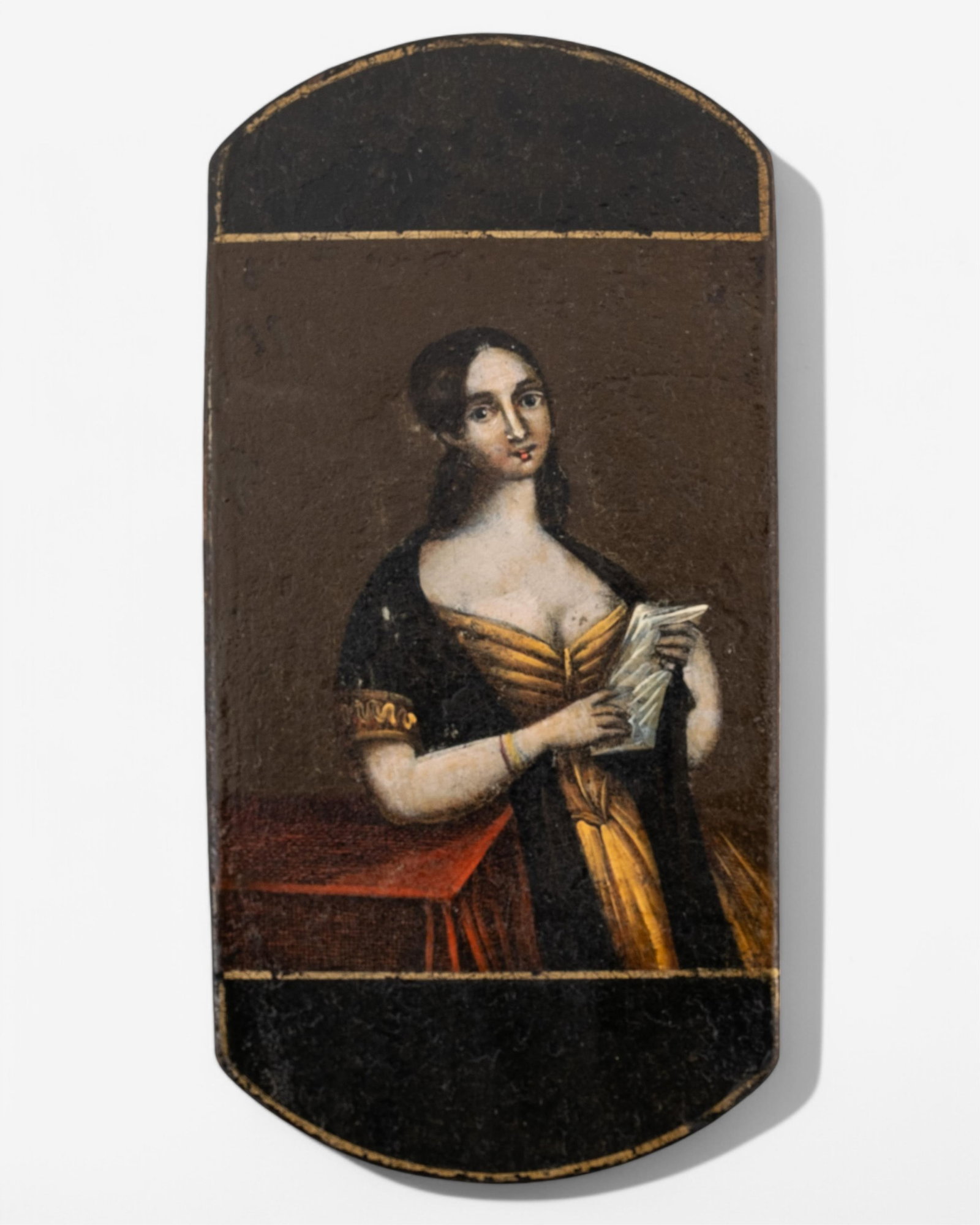 19th Century Papier-Mache Cigar Case Le Courrier Hand-Colored Painting (1 of 8)