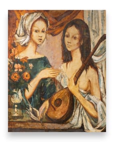 Mark Sandan Modernist Oil on Canvas Painting, 20th Century